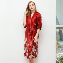 Load image into Gallery viewer, Sexy Women New Printed Robe Classic Red Animals Sleepwear Home Dress Bridesmaid Bride Wedding Robes Kimono Nightwear Bath Gown