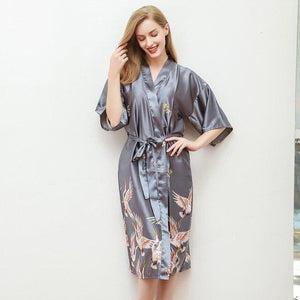 Sexy Women New Printed Robe Classic Red Animals Sleepwear Home Dress Bridesmaid Bride Wedding Robes Kimono Nightwear Bath Gown