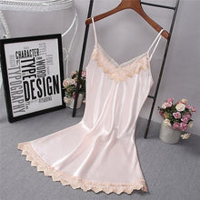 Load image into Gallery viewer, Red Women Lace Kimono Robe Set Lady Satin Bathrobe Bride Bridesmaid Wedding Robe Dress Gown Sexy Nightgown Sleepwear M L XL